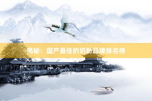 揭秘：国产最佳的奶粉品牌排名榜
